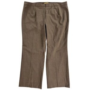 Y2K Deadstock Brown Pinstripe Dress Pants 22W Lined Office Trousers Alex Marie
